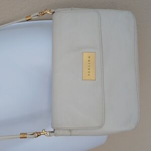 Vintage Perlina Leather Crossbody Clutch Bag